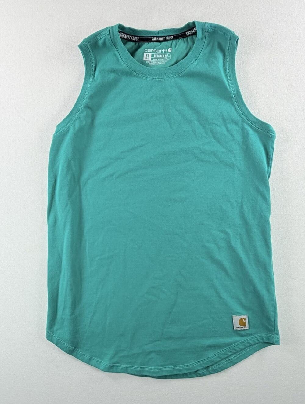 Carhartt Force Relaxed Fit Midweight Women’s Tank Size XS Teal Green